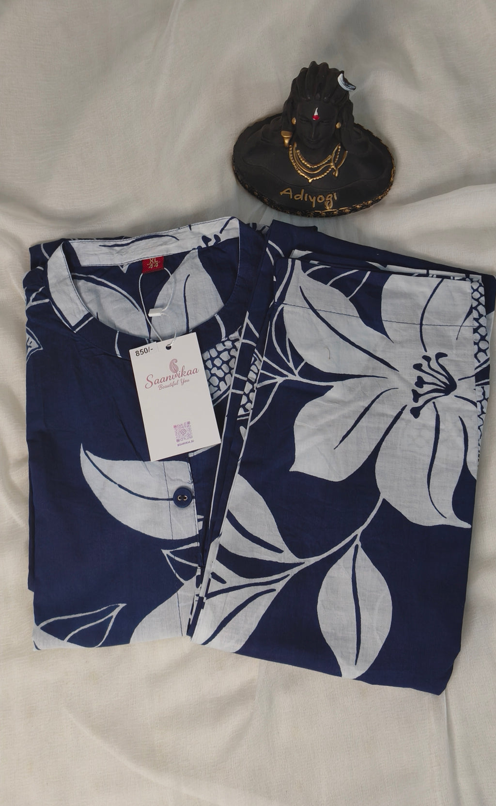 Navy Blue A-Line co-ord set with pant