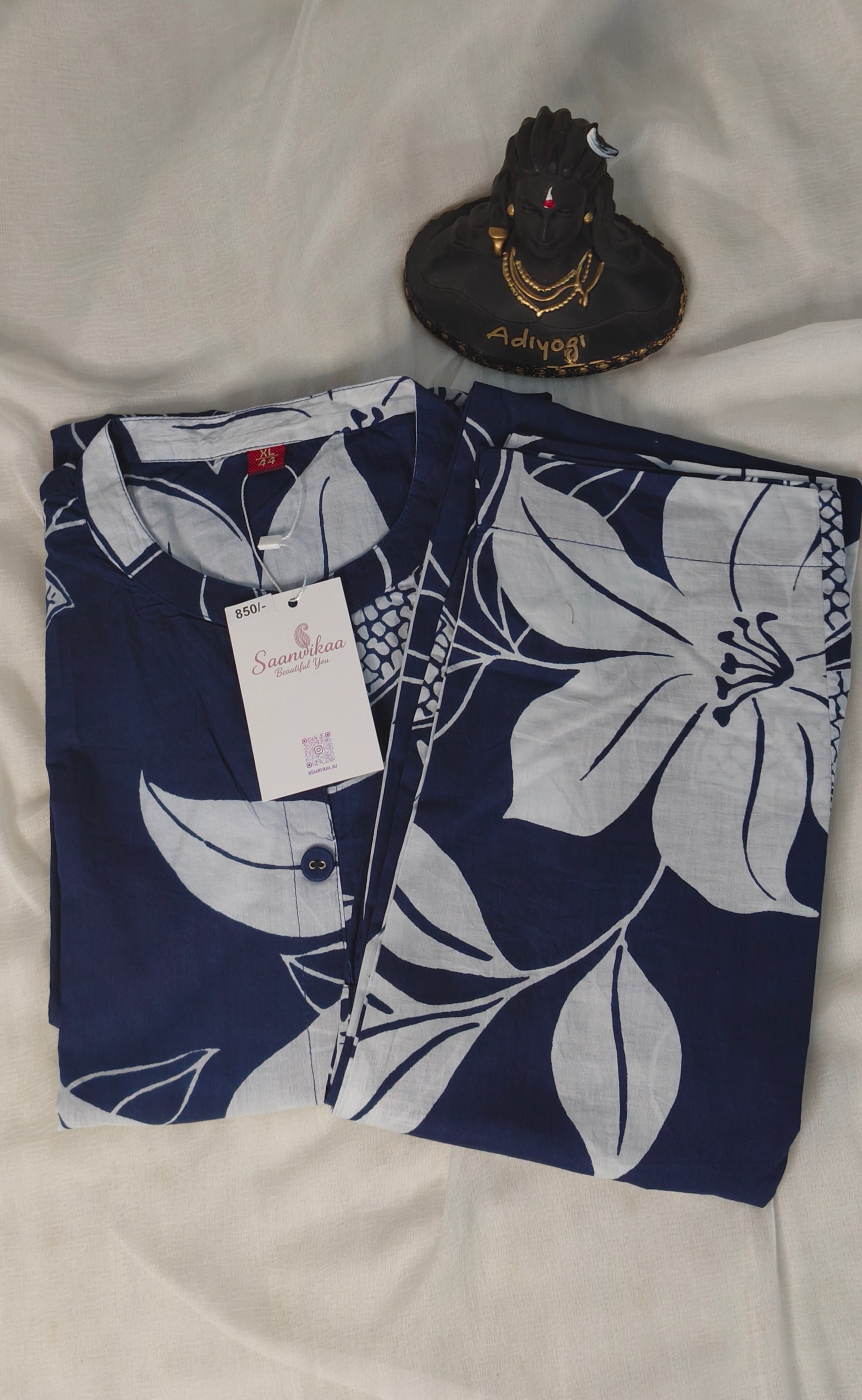 Navy Blue A-Line co-ord set with pant